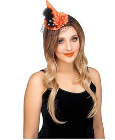 These cute little witch hats on a headband with lace trim and feathers, some even have spiders, veils or flowers, are each sold separately and are perfect for Halloween, cosplay, theme parties, watch parties and more. Other witch costumes and accessories are sold separately on our page - subject to availability. One size fits most adults and teens. Halloween Costume Adjustable Fascinator, Adjustable Halloween Costume Fascinator, Halloween Costume Party Adjustable Fascinator, Halloween Costume Party Fascinator, Adjustable Mini Hat Headband For Costume Party, Halloween Costume Hats And Headpieces With Feathers, Adjustable Halloween Costume Headband, Halloween Costume Party Fascinator Headband, Halloween Headband Fascinator For Costume Party