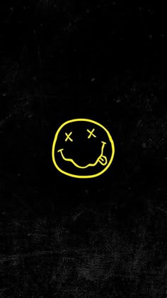 a yellow smiley face on a black background