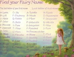 Luna stargazer Fairy Name Generator, Your Fairy Name, Birthday Scenario Game, Fairy Name, Fairy Names, Find Name