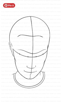 the head and shoulders of a man's face, with lines drawn across it