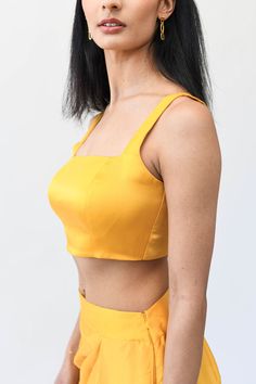 Sleeveless Satin Blouse – MOR Collections Fitted Sleeveless Solid Color Blouse, Chic Fitted Sleeveless Crop Top, Cropped Summer Evening Blouse, Cropped Evening Blouse For Summer, Cropped Blouse For Summer Evenings, Fitted Padded Blouse Camisole For Summer, Summer Backless Blouse, Summer Sleeveless Dressy Crop Top, Elegant Tank Crop Top