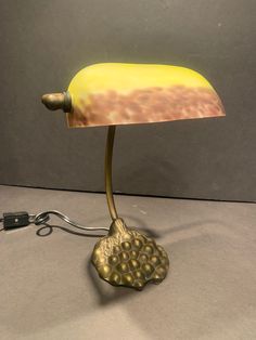 a lamp that is on top of a table