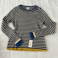 Nwt Maison Jules Long Sleeve Sweater Top. Super Soft And Ribbed Fabric 45% Cotton 39% Acrylic 16% Nylon Winter Workwear Tops With Contrast Stripes, Ribbed Sweater, Ribbed Fabric, Sleeve Sweater, Colorful Sweaters, Long Sleeve Sweater, Sweater Top, Long Sleeve Tees, Womens Tops