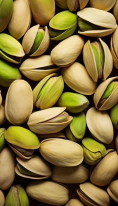 pistachio nuts with green and yellow seeds