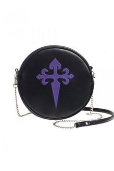 Punk Gothic Retro Purple Cross Black Single Shoulder Bag Alchemy Gothic Jewelry, Gothic Purse, Purple Goth, Purple Gothic, Purse Purple, Gothic Bag, Purple Cross, Alchemy Gothic, Cross Shoulder Bags