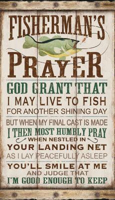 a sign that says fisherman's prayer