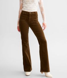 Mica Denim High Rise Corduroy Flare Pant - Brown 25/34, Women's Olive High rise pant Slim through the hip and thigh 20 bottom opening Front patch pockets. 97% Cotton 3% Spandex. Machine wash cold inside out with like colors. Colors will bleed. Do not bleach. Tumble dry low. Warm iron if needed. Dry clean optional.. WOMEN'S BOTTOMS SIZE CONVERSION CHART Waist (size) 22 23 24 25 26 27 28 29 30 31 32 33 34 36 38 Juniors - 00 0 1 3 5 7 9 11 13 15 - - - - US - - 00 0 2 4 6 8 10 12 14 16 18 20 22 S/M/ Pant For Women, Flare Pant, Women's Bottoms, Brown Pants, High Rise Pants, Conversion Chart, Slim Pants, Women's Pants, Flare Pants