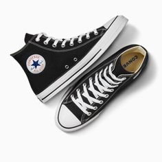 Size 10.5 Women/8.5 Men & Size 8.5 Women/6.5 Men Sold Edgy This Week, Sporty Next. Ten Years From Now? Tbd. No Matter How (Or When) Your Style Changes, You Can Always Come Back To The Classic. The Original Chuck Taylor All Staran Icon For Every Era. Why You Should Be Down Durable Canvas Upper For That Classic Chucks Look And Feel Ortholite Cushioning Helps To Provide Optimal Comfort Iconic Chuck Taylor Ankle Patch And All Star License Plate Medial Eyelets Enhance Airflow Diamond Pattern Outsole Tenis Converse, Platform Chucks, Black High Top Shoes, Shoe Converse, Womens High Top Shoes, Custom Chuck Taylors, High Top Shoe, Converse Shop, Black Converse