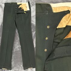 1910-1920s Edwardian Tuxedo Trousers Antique Inky Black Mens Wool Pants Authentic-very RARE 38x32 - Etsy Vintage Workwear Pants With Buttons, Vintage Pants With Buttons For Workwear, Fitted Vintage Pants With Buttons, Vintage Fitted Pants With Buttons, Fitted Full-length Dress Pants With Buttons, Fitted Vintage Pants With Button Closure, Fitted Full-length Military Bottoms, Vintage Fitted Pants With Button Closure, Vintage Fitted Work Pants With Belt Loops