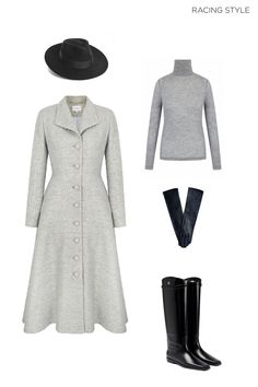 This iconic coat-dress silhouette takes inspiration from a vintage hunting coat and is cut from a beautiful new metallic tweed this season. Cheltenham Races Outfits, Tea Evening, Races Fashion