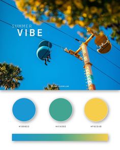 the color palette is blue, green, yellow, and orange for this website design