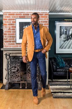 caramel suede blazer, western men’s outfit ideas, fall blazer Western Jacket, Custom Tailoring, Fall Wardrobe, Stylish Men, Fall Outfit, Sport Coat, Winter Coat