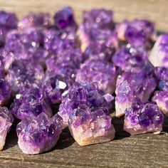 High quality mini Amethyst clusters.  You will receive one crystal cluster from the photos.   Sizes Small     3-4 grams Medium 5-8grams Amethyst is said to be a soothing stone.  It has a calming effect on the emotions.  It is said to improve memory and concentration by facilitating the transmission of neural signals through the brain.  The crystal is useful for insomnia caused by overactive mind.  Amethyst is an extremely spiritual and intuitive stone that encourages opening of the third and cro Witchy Desk, Insomnia Causes, Crystal Purple, Protection Stones, Amethyst Cluster, Purple Stones, Crown Chakra, Close Up Photos, Crystal Cluster