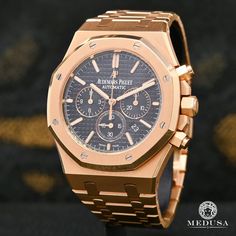 Audemars Piguet watch | 41mm Audemars Piguet Royal Oak - Full Iced Everose Men's Watch | Jewelry - Bijoux Medusa Audemars Piguet Gold, Medusa Jewelry, Piguet Watch, Ap Royal Oak, Audemars Piguet Watches, Diamond Bracelet Design, Watch Jewelry, Gents Watches, Audemars Piguet Royal Oak