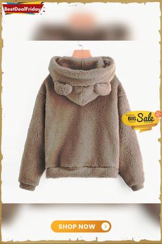 Women's Long Sleeve Cute Hooded Sweatshirts Fleece Sweatshirt Warm Bear Ear Hoodies Fuzzy Hoodie Oversize Hooded Plush Pullover (s-5xl) Fuzzy Hoodie, Hoodie Oversize, Bear Ears, Fleece Sweatshirt, New You, New Love, Summer Party, Women Long Sleeve, New Look