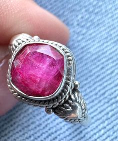 Brand New Stamped 925 Solid Sterling Silver Ring.  Geniune pink ruby.  Gorgeous genuine stone ring in new condition. Message me if you have any questions.  circle ruby ring  is size 8  oval ruby ring is size 9 only one of each available Oval Ruby Ring, Pink Ruby, Uv Reactive, Ruby Ring, Stone Ring, Rings Statement, 925 Sterling Silver Ring, Stone Rings, Sterling Silver Ring