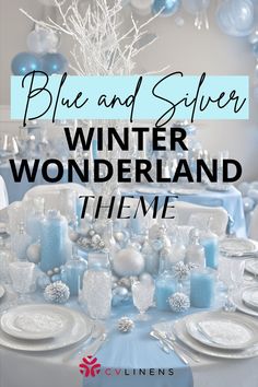 blue and silver winter wonderland theme