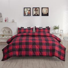 PRICES MAY VARY. ⭐Queen Size Comforter Set:The red and black plaid comforter set comes with 3 pieces, there is 1 red plaid comforter (90"x90") and 2 pillowcases (20"x26"). The queen buffalo check comforter can be used as a duvet insert or as a stand-alone comforter.Suitable for use in all seasons and in air-conditioned rooms ⭐Ultra Soft Lightweight Comforter: The red plaid down alternative comforter is made of 100% washable microfiber. The advantages of microfiber has great warmth retention and Farmhouse Bedding Sets, Weighted Comforter, Plaid Comforter, Queen Size Comforter Sets, Microfiber Bed Sheets, Down Alternative Comforter, Queen Size Comforter, Fluffy Bedding, Farmhouse Bedding