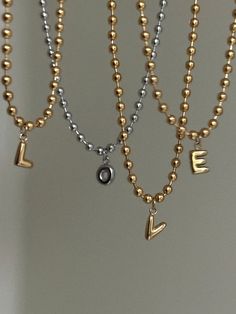 "Mini Bubble Letter Necklace ✨ Capital letter initial of your choice paired with a steel (18k gold plated) ball chain. Customizable length (if you need a length that isn't an option in the dropdown menu, please message me!) I'm also happy to make other customizations if necessary ✨☺️ Letter pendants are 1/4\" (.25\")  Unisex//Hypoallergenic~ tarnish proof and can be worn everyday!  Handmade with love" Bubble Letter Necklace, Gold Ball Chain, Bubble Letter, Bubble Letters, Ball Chain Necklace, Cat Necklace, Cute Necklace, Letter Pendants, Letter Necklace