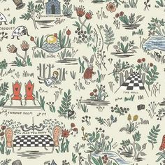 an image of a wallpaper with animals and plants