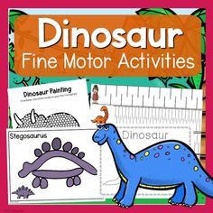 dinosaur fine motor activities for kids to learn how to draw and color with their own hands