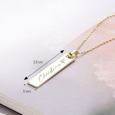 ABOUT PRODUCT  This 14K Gold Bar Necklace is suitable gift for girlfriend, mom and her. You can even buy as a birthday gift for your friends or anniversary gifts, If you want to add a special note we can write for you and put to inside of package.  We manufacture our jewelry pieces with carefully and after production we double checking in quality control department. Our main idea is keep our items for daily wearing especially for minimalist jewelry pieces. 14K Gold Bar Necklace, Custom Bar Neckl Minimalist Rectangular Pendant Name Necklace For Gifts, Minimalist Rectangular Pendant Name Necklace As Gift, Personalized Bar Necklace As Gift, Minimalist Bar Necklace For Mother's Day Personalized Gift, Personalized Silver Bar Necklace As A Gift, Custom Name Rectangular Jewelry For Birthday Gift, Rectangular Name Necklace For Mother's Day Anniversary, Custom Name Rectangular Jewelry For Birthday, Customizable Rectangular Bar Necklace For Gifts