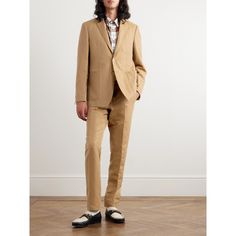 Burberry's suit jacket is designed with unstructured shoulders, so it's more relaxed than traditional tailored blazers. It's cut from a wool and linen-blend and has a butterfly lining. Layer yours over a hoodie or button-down shirt, depending on the occasion. Tailored Cotton Suit With Pressed Crease, Classic Single Breasted Three-piece Suit For Spring, Business Casual Three-piece Suit With Suit Collar For Spring, Classic Single-breasted Three-piece Suit For Spring, Spring Workwear Three-piece Suit With Notch Lapel, Flat Front Cotton Suits For Work, Cotton Flat Front Suits For Work, Spring Three-piece Suit With Notch Lapel For Work, Three-piece Suit For Business Casual In Spring