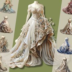 Delight in the elegance of yesteryear with our Vintage Spring Wedding Dress Clipart Bundle. This exquisite collection brings together the grace of spring and the timeless allure of vintage bridal fashion, ideal for creators who appreciate the beauty of classic wedding attire. INCLUDED: *An exclusive selection of vintage-style wedding dress cliparts, each showcasing the intricacies and elegance of spring bridal fashion. *High-quality, detailed illustrations of gowns adorned with springtime motifs, delicate lace, and pastel accents. *All clipart comes with a transparent background, ensuring a flawless incorporation into your digital projects or print materials. USES: *Perfect for designing enchanting wedding invitations, bridal shower decorations, or stylish event stationery. *Enhance junk j Elegant Spring Bridal Shower Gown, Spring Wedding Ball Gown, White Spring Wedding Ball Gown, Vintage Floor-length Ball Gown For Banquet, Vintage Ball Gown For Banquet, Vintage White Dress For Banquet, Vintage Floor-length Gown For Banquet, Vintage White Dress For Debutante Ball, Vintage White Ball Gown With Fitted Bodice