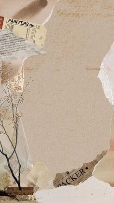 an altered photograph of a tree with torn paper