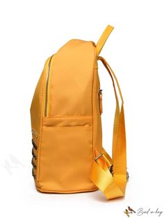 BirdinBag - Versatile Studded Backpack for Graduates, Teens, and Students - Ideal for School, Travel, and Outdoors Gold Standard Backpack For Travel, Casual Gold Bags With Zipper Closure, Trendy Gold Bag For School, Yellow Student Backpack With Adjustable Strap, Yellow Shoulder Bag For Back To School Travel, Gold Backpack With Adjustable Strap For Travel, Yellow Shoulder Backpack With Adjustable Strap, Gold Travel Backpack With Adjustable Strap, Gold Backpack For Daily Use