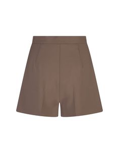 Composition: Acetate/virgin Wool/elastane Chic High-waist Elastane Shorts, Chic High Waist Elastane Shorts, Chic Elastane Shorts With Short Inseam, Chic Brown Short Length Bottoms, Chic Short Length Brown Bottoms, Chic Brown Short Bottoms, Brown Shorts For Workwear, Brown Workwear Shorts, Brown Fitted Shorts