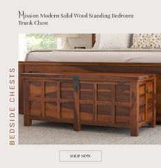 the bed chest is made from solid wood