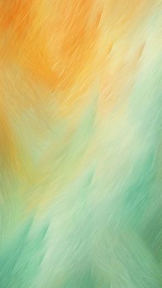 an abstract painting with green, orange and yellow colors