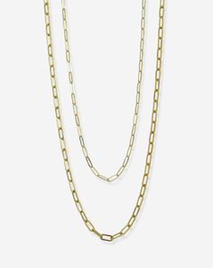 The most classic necklace! Choose from 2 styles of 14K gold filled necklaces that are extremely tarnish resistant. 17in long - can be clasped anywhere. Nickel and lead free. Save $15 when you purchase as a set. Classic Everyday Charm Necklaces In 14k Gold Filled, Everyday Yellow Gold Chain Link Charm Necklace, Classic Chain Necklace For Layering, Timeless Yellow Gold Necklace With Lobster Clasp, 14k Gold-filled Oval Link Necklaces, Rectangular Link Gold Chain Necklace For Layering, Gold Chain Necklace With Rectangular Links For Layering, Gold Chain Necklace For Layering, Tarnish Resistant, Classic Chain Link Necklace For Layering