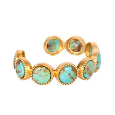 An easy cuff to stack with other CG beauties. The Western Blues Cuff marries dainty and vibrant together. DETAILS METAL: 18k gold plating over hypoallergenic and nickel-free brass SIZE: 50mm x 66.5mm Adjustable Turquoise Western, Kingman Turquoise, Statement Bracelet, Bracelet Collection, Jewelry Cleaner, Brass Material, Classic Elegance, Turquoise Stone, Fine Silver