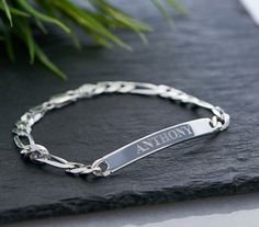 Personalized Silver 925 Men ID Engraved Bracelet Custom Made | #etsy #personalized #custom #handmade #engraved #IDbracelet #mensjewelry #giftforhim #boyfriendgift #dadgift #fathersdaygift #elegantgifts #silver925 #sterlingsilver #giftforhusband #birthdaygift #anniversarygift Silver Personalized Bracelets For Father's Day, Classic Silver Name Bracelet For Birthday, Silver Chain Bracelet For Father's Day, Father's Day Engraved Silver Bracelets, Silver Name Bracelet For Birthday And Father's Day, Silver Nameplate Bracelet For Birthday Gift, Engraved Silver Chain Bracelet For Father's Day, Silver Engraved Chain Bracelet For Father's Day, Silver Engraved Name Bracelet For Birthday Gift