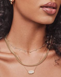 Elisa Necklace Layering Set Layered Necklaces Kendra Scott, Kendra Scott Layered Necklaces, Kendra Scott Layering Necklaces, Kendra Scott Jewelry Aesthetic, Kendra Scott Necklace Stack, Necklace Stack Ideas, Kendra Scott Necklace Layering, Kendra Scott Aesthetic, Layering Kendra Scott Necklaces