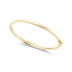 14k solid gold bangle with a hinged clasp Classic Everyday Bracelets With Spring Ring Clasp, Classic Adjustable Hoop Bracelets, Classic Oval Bracelet For Everyday, Classic Bangle Jewelry With Box Clasp, Classic Bangle With Box Clasp, Classic Jewelry Bracelet With Box Clasp, Timeless Round Bracelets With Clasp, Timeless Bracelets With Clasp, Timeless Bracelet With Spring Ring Clasp For Formal Events