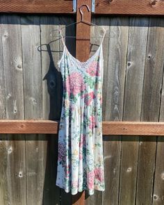 Vintage Claudine Bueche floral style summer dress, 100% cotton, tag size small. Lace front, spaghetti straps, drop waist. Casual Cotton Floral Dress For Vacation, Summer Floral Print Cotton Sundress, Floral Print Patterned Sundress For Vacation, Patterned Floral Print Dresses With Spaghetti Straps, Cotton Floral Print Sleeveless Sundress, Casual Floral Print Dress With Spaghetti Straps, Casual Floral Dress With Spaghetti Straps, Ditsy Floral Print Sundress With Spaghetti Straps, Summer Patterned Sundress With Floral Print