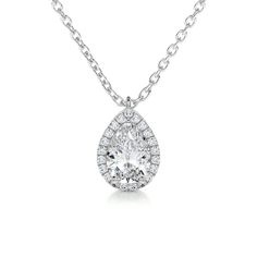 Formal Gia Certified Diamond Necklace, Elegant Formal Gia Certified Diamond Necklace, Timeless Pear-shaped Jewelry With Vvs Clarity, Classic Teardrop Brilliant Cut Diamond Necklace, Classic Diamond White Halo Necklace, Classic Diamond White Necklace With Halo Design, Classic Pear-shaped Platinum Jewelry, Gia Certified White Gold Diamond Necklace For Formal Occasions, Formal White Gold Gia Certified Diamond Necklace