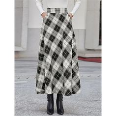 Season:Autumn / Fall,Winter; Fabric:Polyester; Dress Length:Maxi; Gender:Women's; Style:Casual,Fashion; Occasion:Going out,Daily,Street,Date; Fit Type:Regular Fit; Waistline:High Waist; Pattern:Plaid; Design:Pocket,Print; Pants Type:Skirt,A Line; Front page:FF; Listing Date:10/06/2024 Cheap Maxi Skirts, Long Plaid Skirt, Plaid Party, High Waisted Maxi Skirt, Stylish Skirts, Womens Maxi Skirts, Ruffles Fashion, Plaid Fashion, Skirts Online