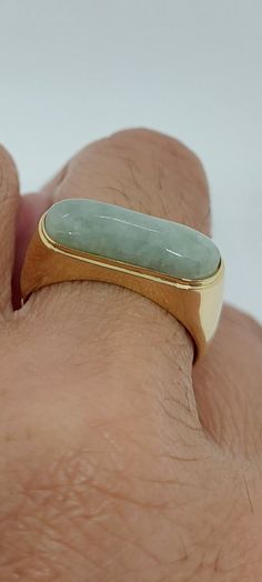 Green 14k Gold Signet Ring, 14k Gold Green Ring With Polished Finish, Green 14k Stamped Signet Ring, Green 14k Stamped Signet Ring As Gift, Green 14k Stamped Signet Ring, Perfect For Gifts, Gift Green 14k Stamped Signet Ring, Gift Green Signet Ring Stamped 14k, Green Rectangular 14k Gold Ring, 14k Gold Green Rectangular Ring