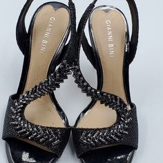 Beaded Black Heels Embellished Black Synthetic Heels, Black Embellished Synthetic Heels, Black Embellished Block Heel Shoes, Black Embellished Sandals For Formal Occasions, Black Embellished Block Heels, Black Open Toe Heels, Fringe Heels, Strappy Block Heels, Ankle Tie Sandals