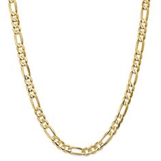 Leslie's 10K 6.75mm Concave Figaro Chain. Material: Primary - Purity:10K|Finish:Polished|Length of Item:24 in|Chain Length:24 in|Chain Type:Figaro|Chain Width:6.75 mm|Clasp /Connector:Lobster|Clasp Width (Male end):7 mm|Feature:Solid|Manufacturing Process:Casted|Material: Primary:Gold|Warranty:Lifetime Guarantee|Width of Item:6.75 mm|Product Type:Jewelry|Jewelry Type:Chains|Sold By Unit:Each|Necklace Type:Chains|Profile Type:Concave|Material: Primary - Color:Yellow|Manufacturing Process 2:Machin Diamond Necklace Gold Chain, Mens Diamond Necklace, Mens Gold Chain Necklace, Mens Silver Chain Necklace, Gold Rope Chains, Diamond Jewelry Necklace, Gold Chains For Men, Mens Chain Necklace, Figaro Chain