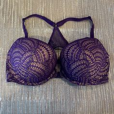 Victoria's Secret Very Sexy Razor Back Push Up Bra, Never Worn, Brand New Without Tag Victoria's Secret Purple Underwire Bra, Purple Push-up Bra With Padded Cups, Victoria's Secret Purple Bra With Built-in Bra, Victoria's Secret Purple Padded Bra, Purple Underwire Bra For Party, Victoria's Secret Purple Bra For Party, Stretch Purple Bra With Padded Cups, Purple Stretch Bra With Padded Cups, Victoria's Secret Purple Party Bra