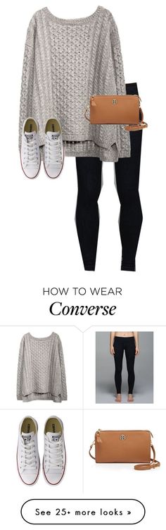 "C is for... Converse& cross body" by graciegerhart7 on Polyvore featuring lululemon, Converse and Tory Burch How To Wear Converse, Mode Swag, Converse Outfits, Mode Shoes, Outfits With Converse, Combat Boot, Fashion Mode, Mode Inspiration, Mode Style