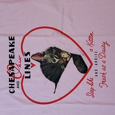 Gildan Heavy Cotton 100% Cotton Preshrunk Chessie Cat Chesapeake And Ohio Lines, "Sleep Like A Kitten And Arrive Fresh As A Daisy" Graphic On Pink T-Shirt New In Bag Chessie Cat, Daisy Graphic, Fresh As A Daisy, Cat Kids, Pink T Shirt, Pink Tshirt, Kid Tees, Kids Shirts, Heavy Cotton