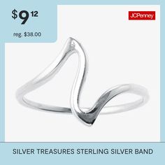 Ring Style: Bands, Stackable RingsFeatures: Nickel FreeMetal Color: WhiteCare: Wipe CleanMetal: Sterling SilverCountry of Origin: Imported Sterling Silver Ring With Shiny Finish, Sterling Silver Jewelry With Shiny Round Band, Sterling Silver Jewelry With Shiny Finish, Rings Bands, Ring Style, Sterling Silver Bands, Silver Band, Fashion Rings, Band Rings