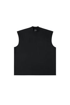 Sleeveless Tee v4 - chiclara Black Crew Neck Vest For Streetwear, Black Sleeveless T-shirt For Streetwear, Black Vest Top For Streetwear, Basic Black Vest Top, Black Relaxed Fit Tank Muscle Tee, Relaxed Fit Black Muscle Tank Tee, Relaxed Fit Cotton Crew Neck Sweater Vest, Black Sleeveless Sweater Vest For Streetwear, Black Sleeveless Streetwear T-shirt