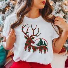 Deer Shirt, Christmas Deer Shirt, Christmas Couple Shirt, Family Christmas Shirt, Christmas Shirt, Deer Christmas Family Shirt We use only high quality vinyl material for print. Please be advised before your order. Thanks! 1️⃣ Select T-Shirt size from Drop Down menu. 2️⃣ Select your T-Shirt color from Drop Down menu. 3️⃣ Choose your quantity as much as you want. 4️⃣ Click ADD TO CART. And, you can go back to add more shirts for your family members or friends or you can complete the checkout proc White Casual Christmas Shirt, Long Sleeve Christmas Holiday Shirt, Long Sleeve Shirt For Christmas Gift, Christmas Holiday Crew Neck Shirt, Festive Winter Short Sleeve Shirt, Festive Short Sleeve Winter Shirt, Christmas Crew Neck Shirt Gift, Casual Holiday Shirt For Gift, Casual Shirt For Holiday Gift